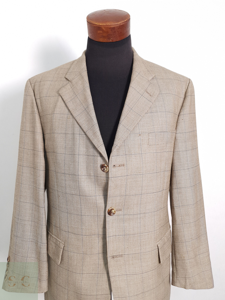 Blazer Vintage 100 lana virgen café ventana Talla ML 7