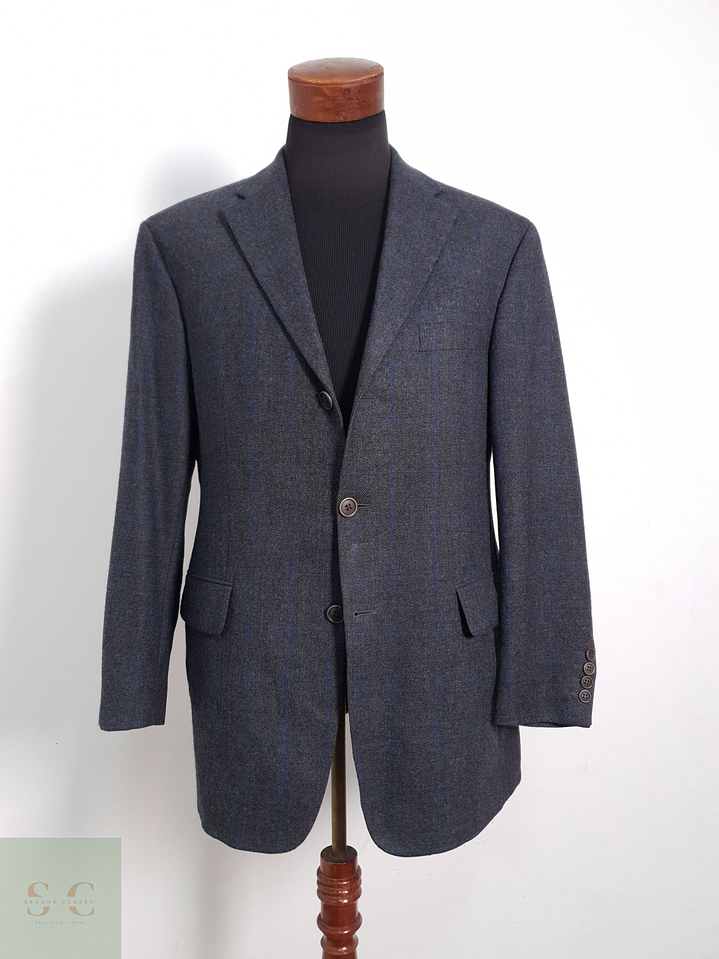 Blazer Vintage 100 lana virgen azul ventana Talla LXL 5