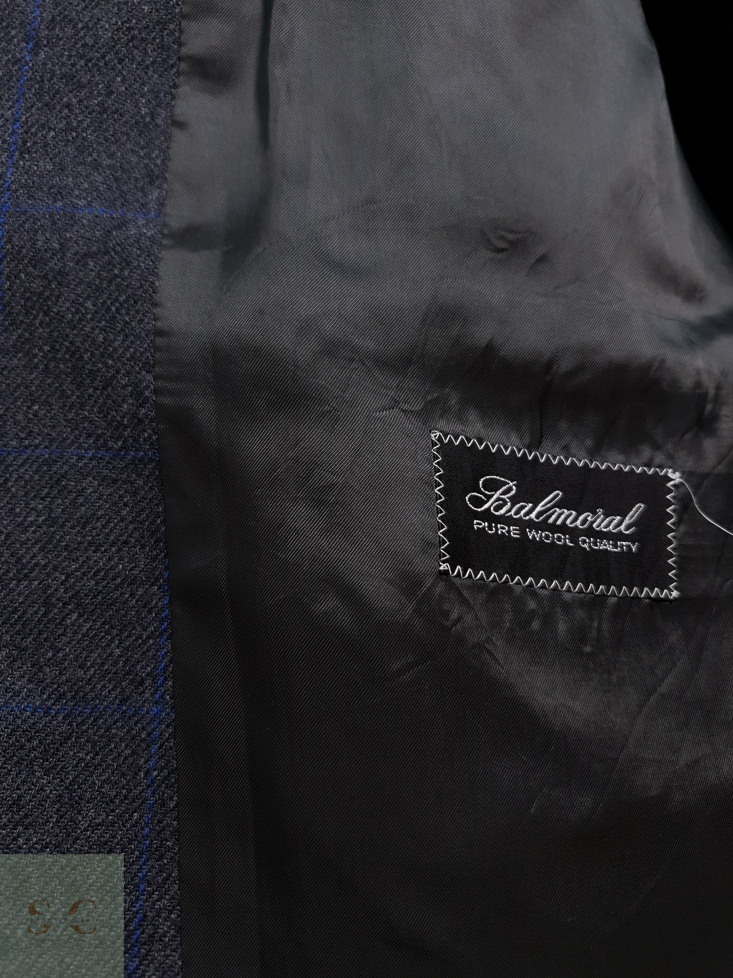 Blazer Vintage 100 lana virgen azul ventana Talla LXL 6