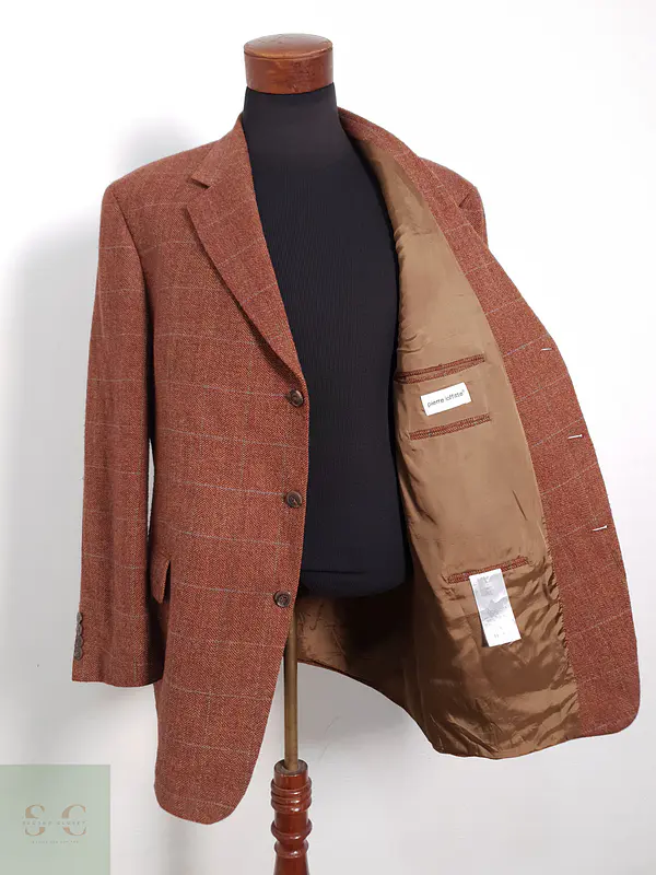 Blazer Pierre Laffite mezcla lana terracota ventana Talla XXL