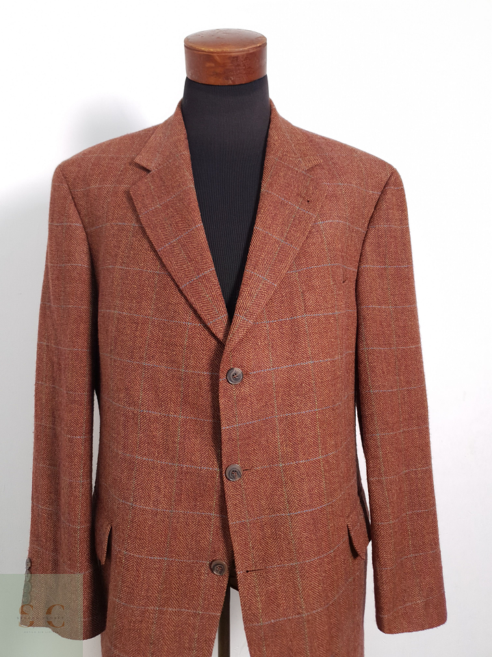 Blazer Pierre Laffite mezcla lana terracota ventana Talla XXL 5