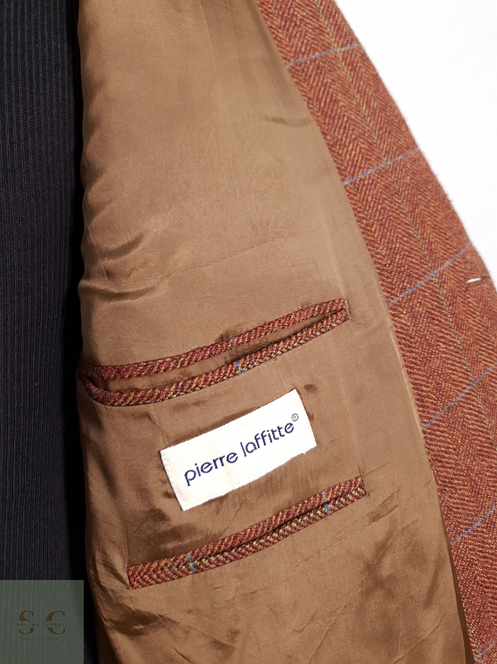 Blazer Pierre Laffite mezcla lana terracota ventana Talla XXL 6