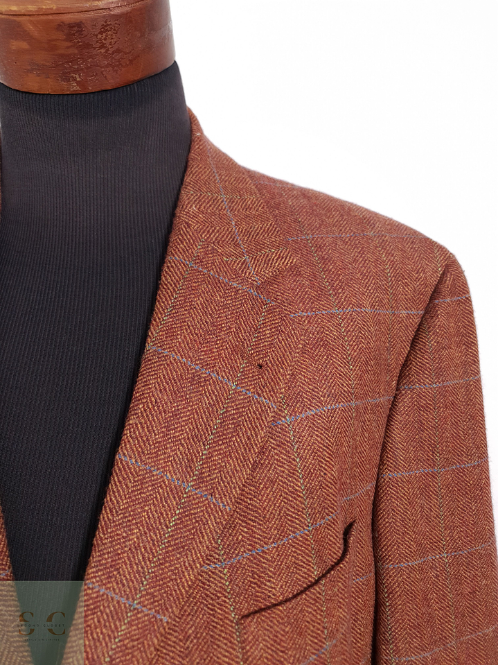 Blazer Pierre Laffite mezcla lana terracota ventana Talla XXL 7