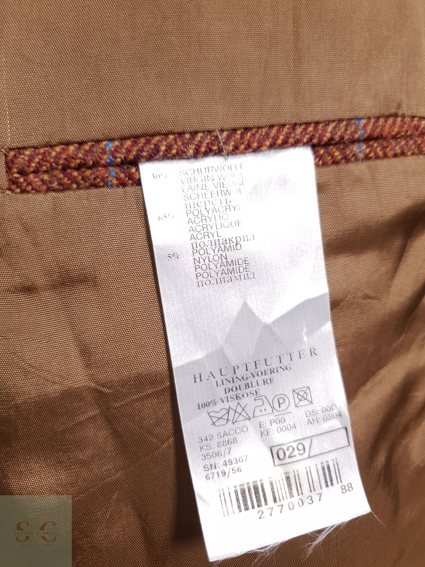 Blazer Pierre Laffite mezcla lana terracota ventana Talla XXL 8