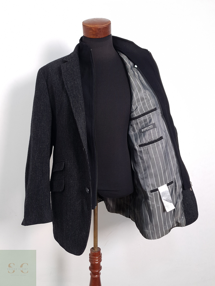 Blazer Mario Barutti 100 lana virgen plomo rayas Talla LXL 2