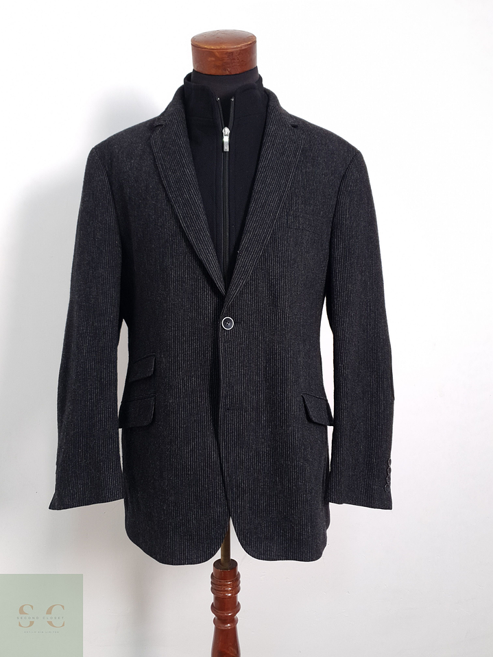 Blazer Mario Barutti 100 lana virgen plomo rayas Talla LXL 3