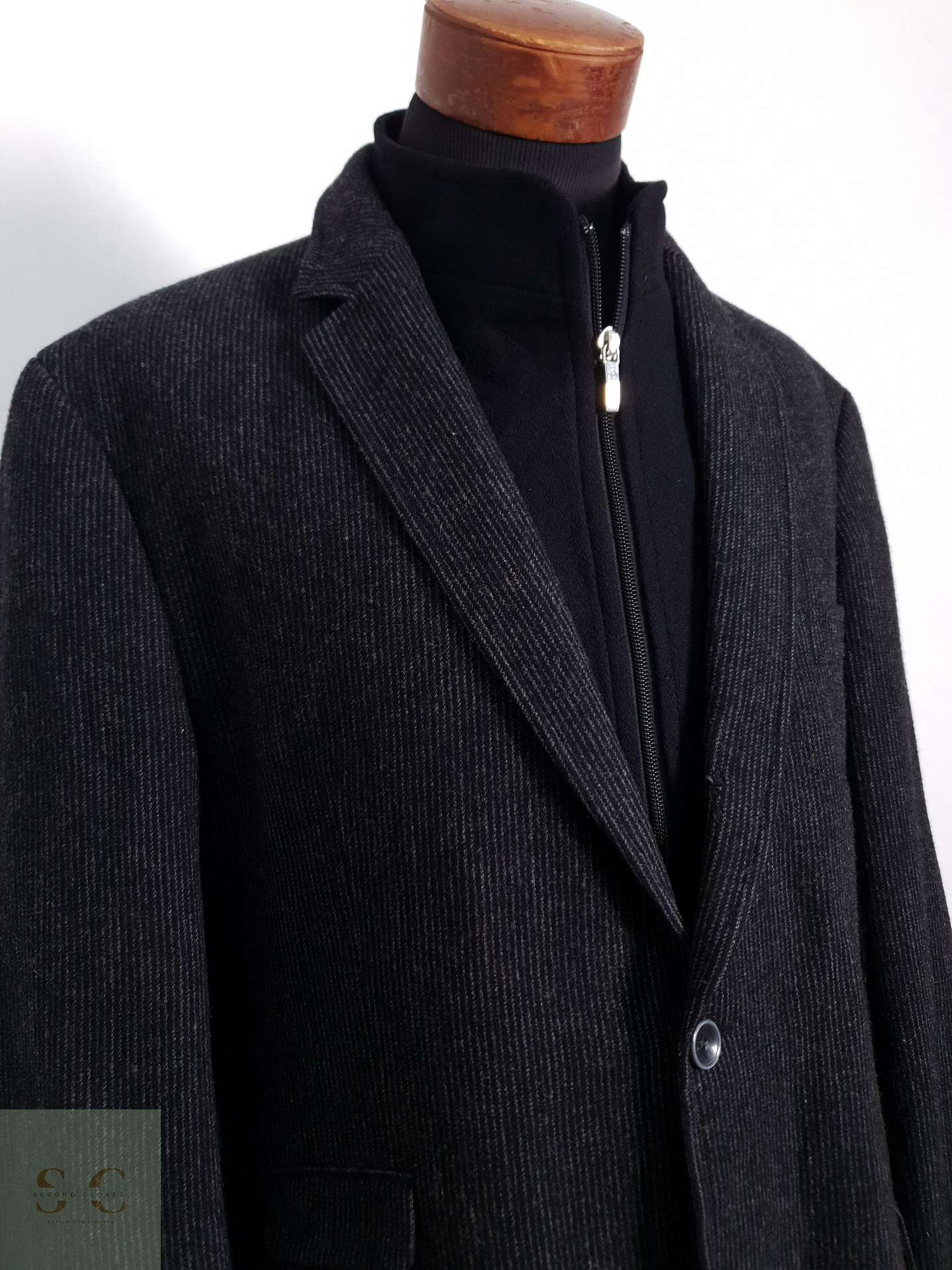 Blazer Mario Barutti 100 lana virgen plomo rayas Talla LXL 5