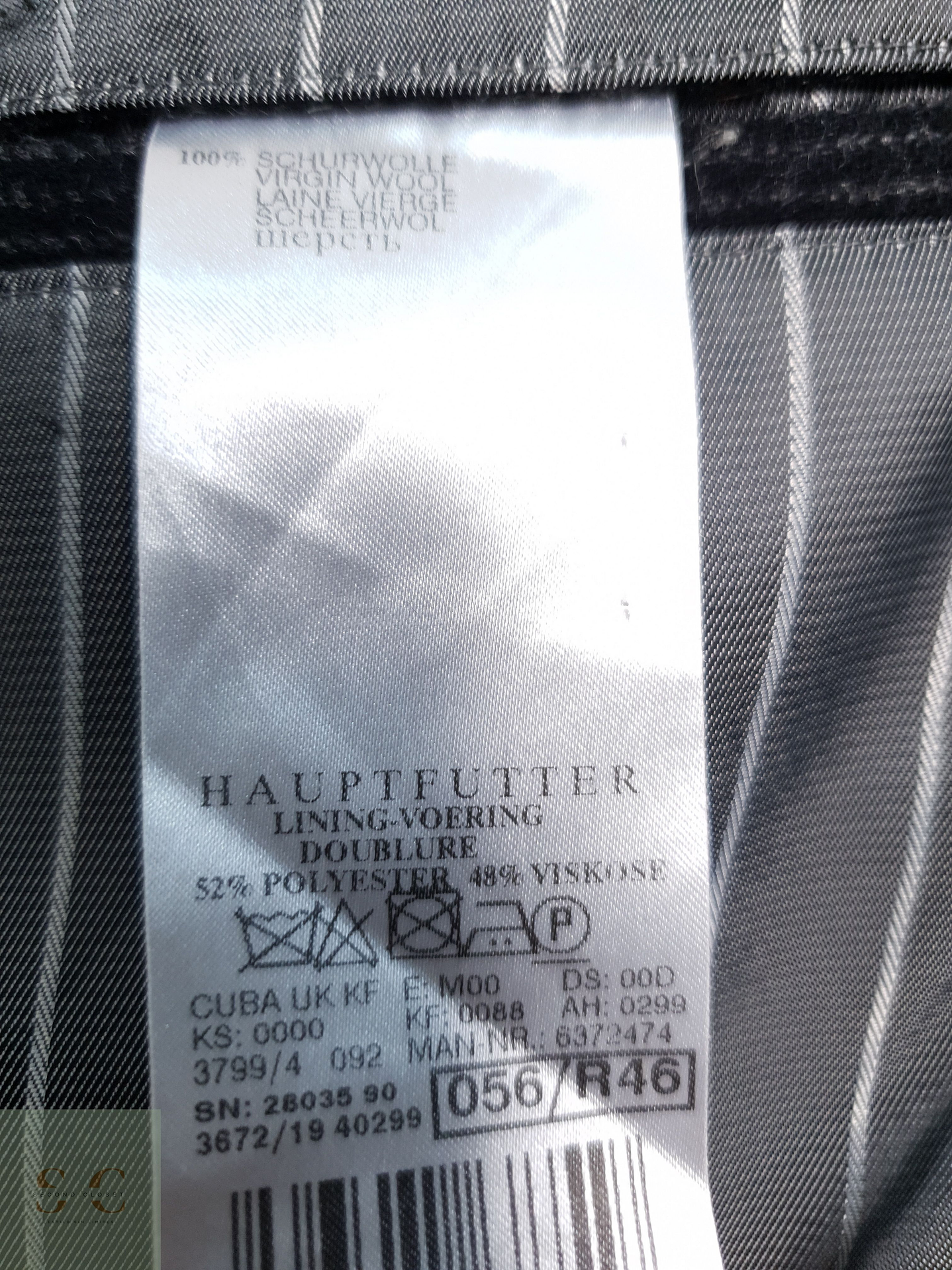 Blazer Mario Barutti 100 lana virgen plomo rayas Talla LXL 8