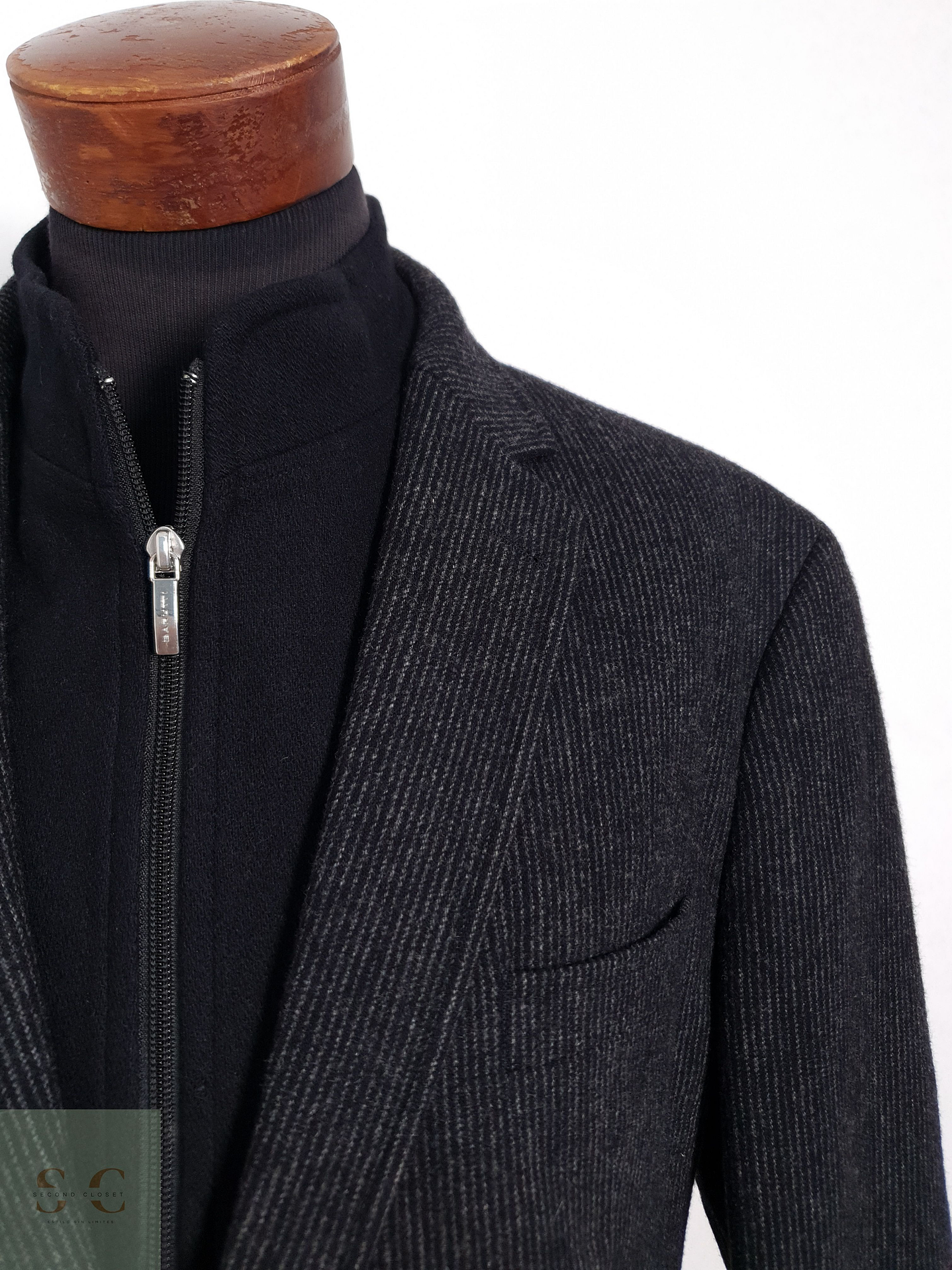 Blazer Mario Barutti 100 lana virgen plomo rayas Talla LXL 9