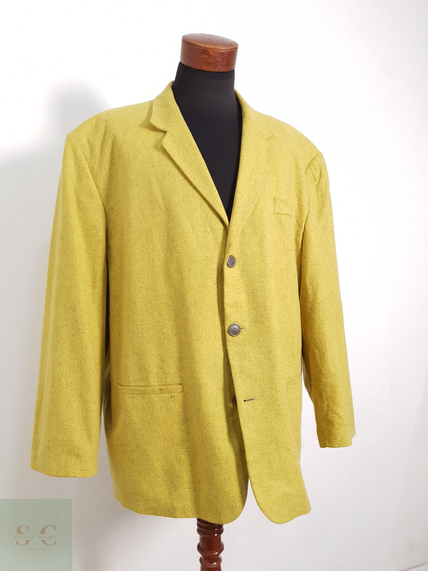 Blazer Phonix lana virgen y seda mostaza Talla XXXXL 2