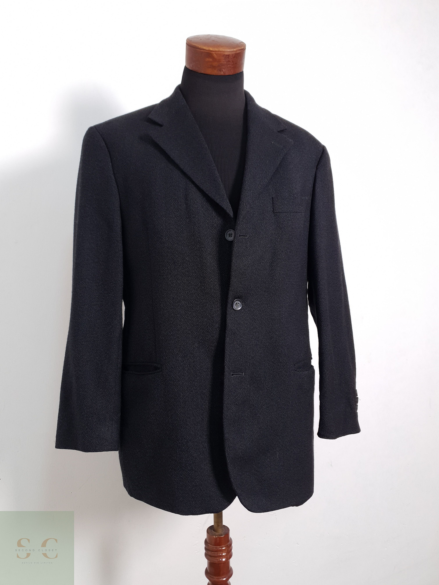 Blazer Citywear 100 lana virgen plomo liso Talla L 1