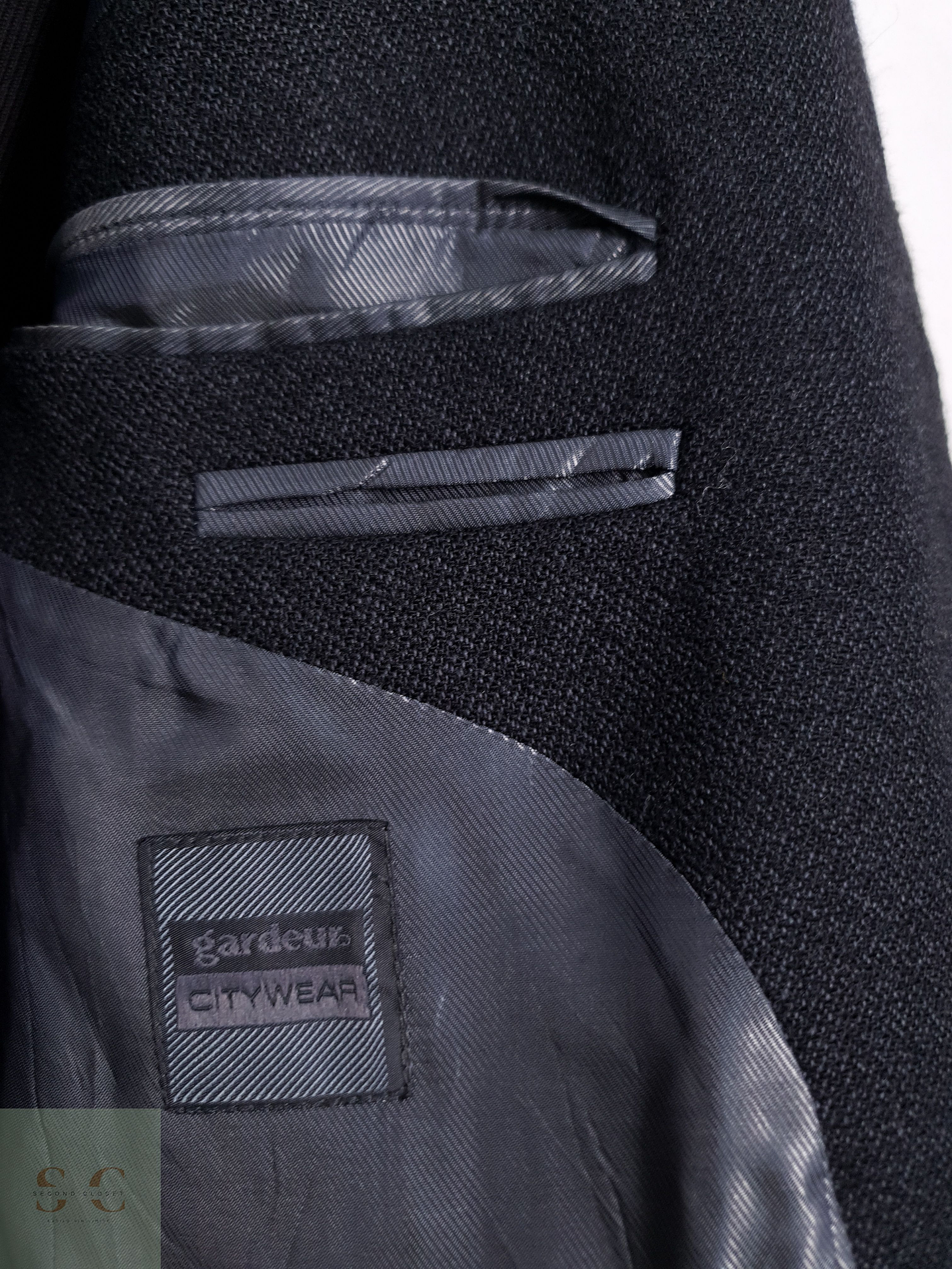 Blazer Citywear 100 lana virgen plomo liso Talla L 5