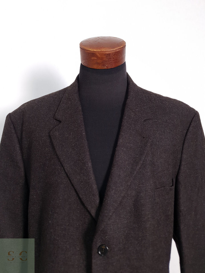 Blazer Fashion in Wool 75 lana 25 poliamida café liso Talla XXXL 2