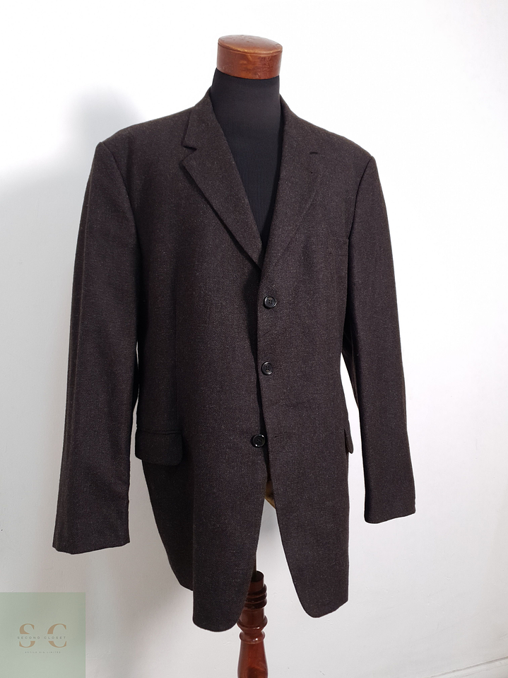 Blazer Fashion in Wool 75 lana 25 poliamida café liso Talla XXXL 4