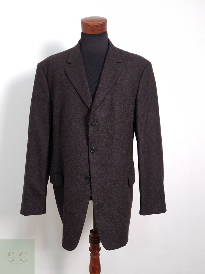 Blazer Fashion in Wool 75 lana 25 poliamida café liso Talla XXXL 5