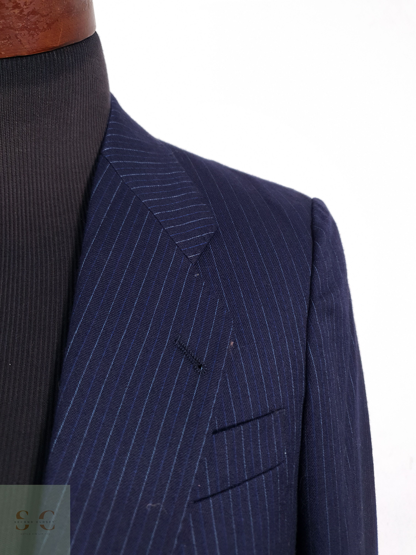 Blazer Peek-Cloppenburg 100 lana virgen azul rayas Talla S 4