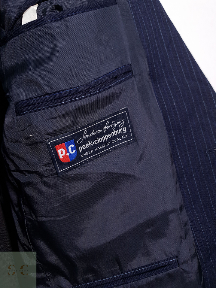 Blazer Peek-Cloppenburg 100 lana virgen azul rayas Talla S 7