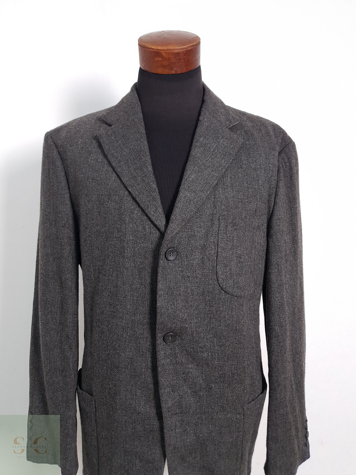 Blazer Botto Giuseppe & Figli 98 lana virgen 2 poliester gris liso Talla XL 4