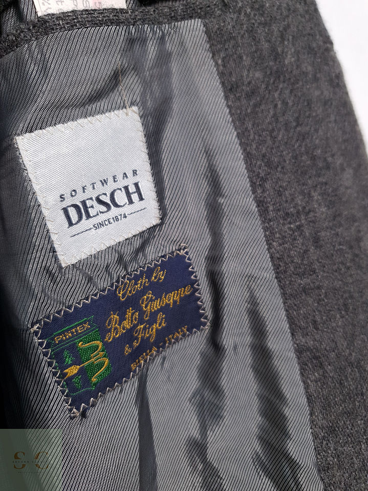 Blazer Botto Giuseppe & Figli 98 lana virgen 2 poliester gris liso Talla XL 6