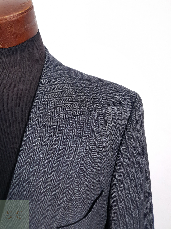 Blazer Baumler 100 lana virgen azul espiga Talla XL 3