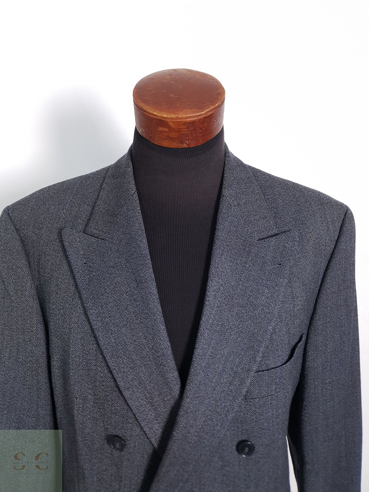 Blazer Baumler 100 lana virgen azul espiga Talla XL 4