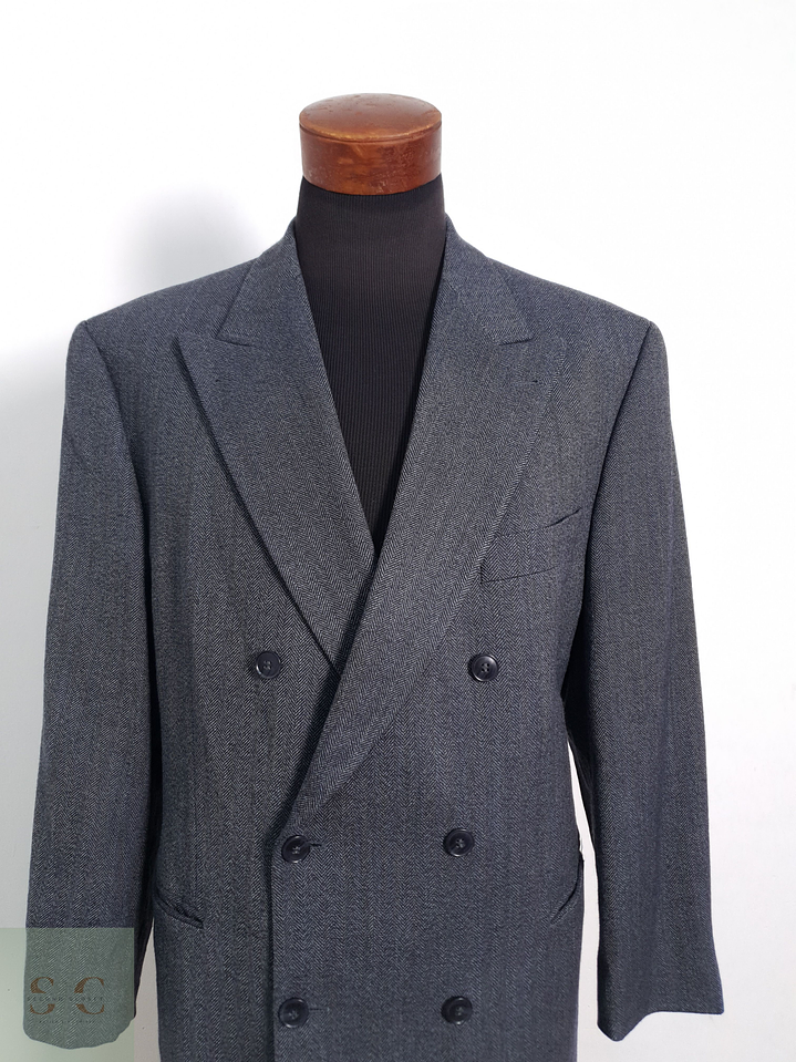 Blazer Baumler 100 lana virgen azul espiga Talla XL 6