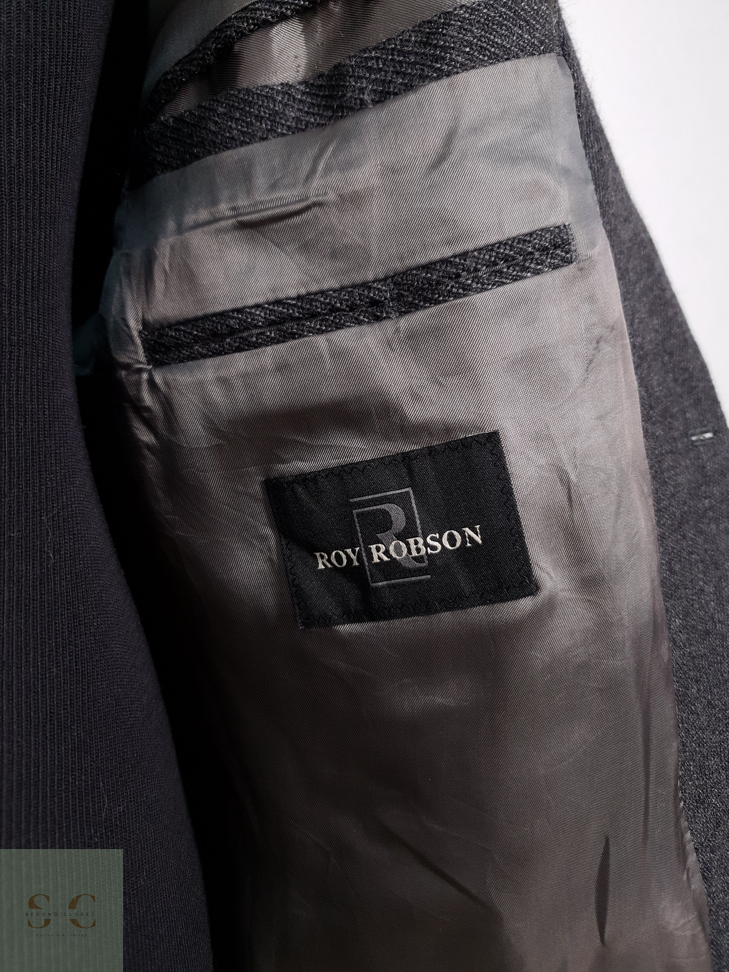 Blazer Roy Robson 100 lana virgen plomo lana densa Talla XXL 6