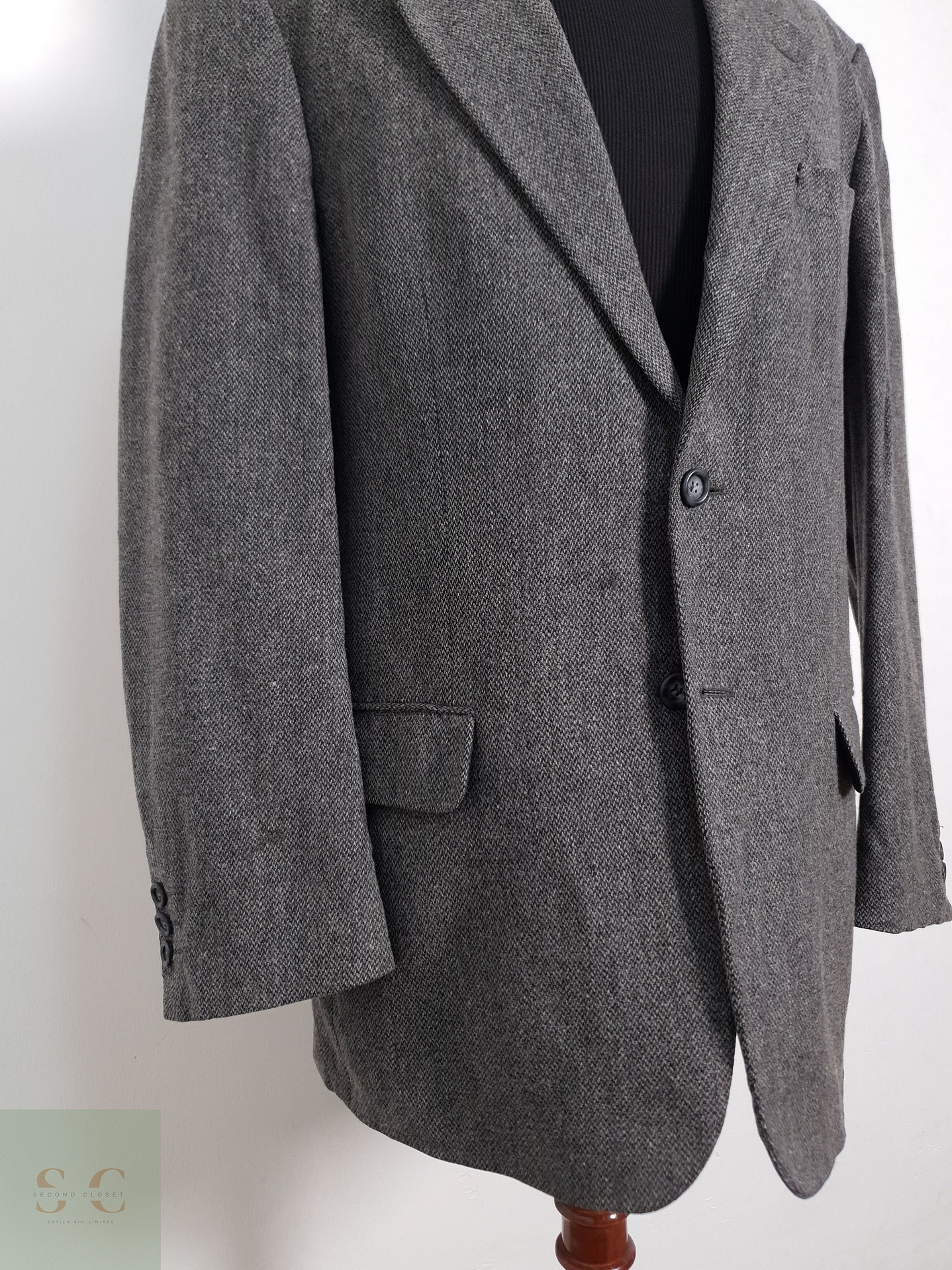 Blazer Debenhams 100 lana virgen plomo Talla L 4