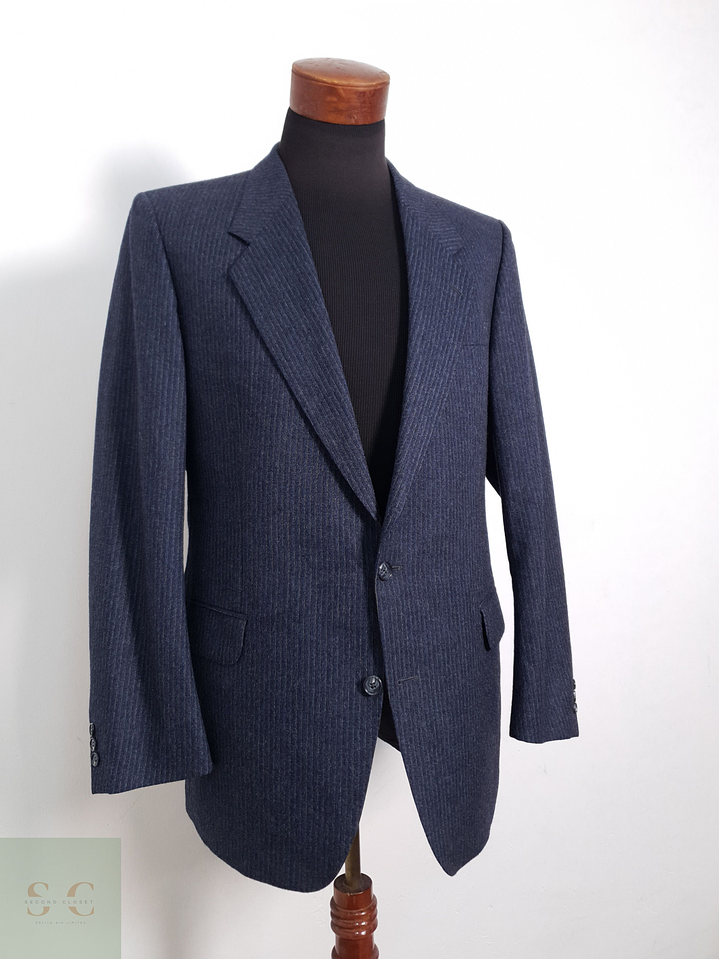 Blazer Jeune Europe 100 lana virgen azul rayas Talla M 2