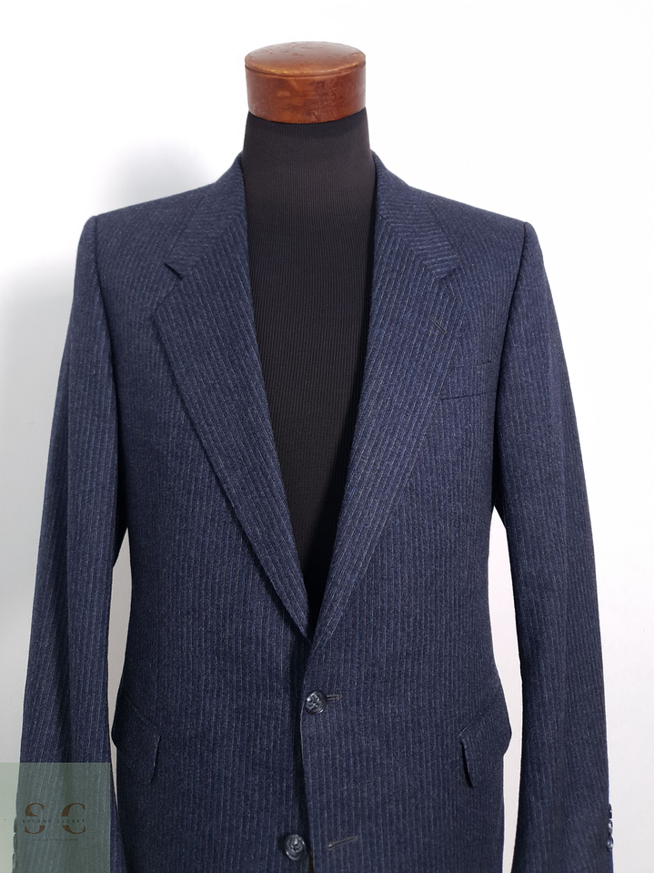 Blazer Jeune Europe 100 lana virgen azul rayas Talla M 3