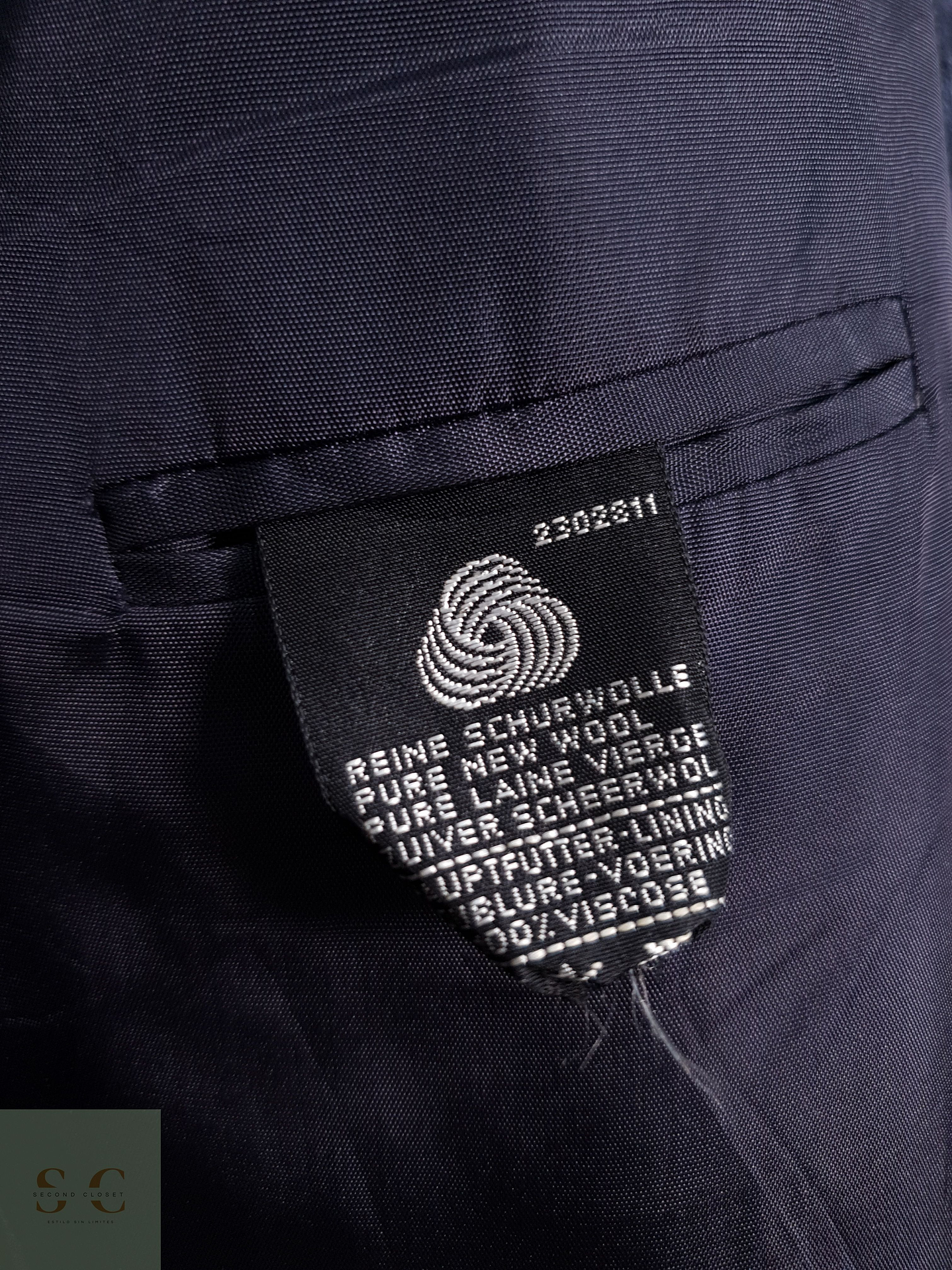 Blazer Jeune Europe 100 lana virgen azul rayas Talla M 6