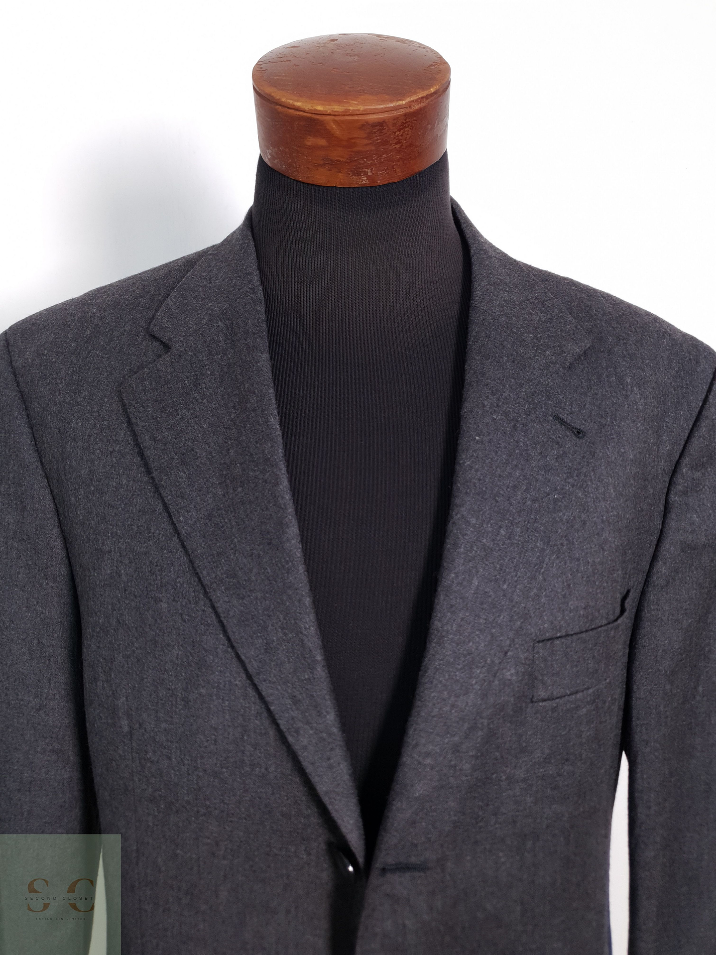 Blazer Franco Callegari 100 lana virgen plomo liso Talla XL 3