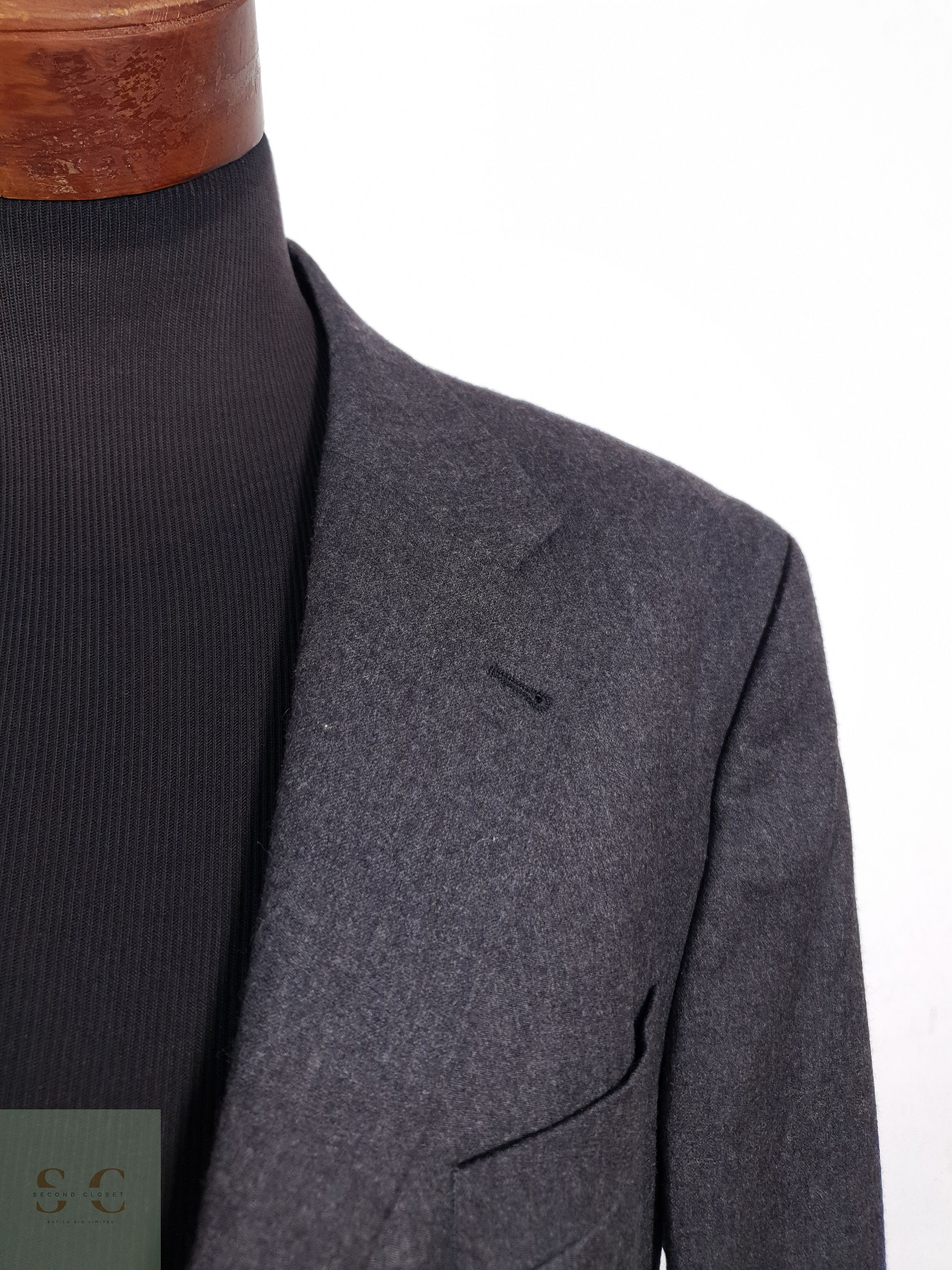 Blazer Franco Callegari 100 lana virgen plomo liso Talla XL 7