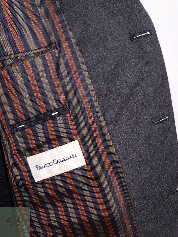 Blazer Franco Callegari 100 lana virgen plomo liso Talla XL 8