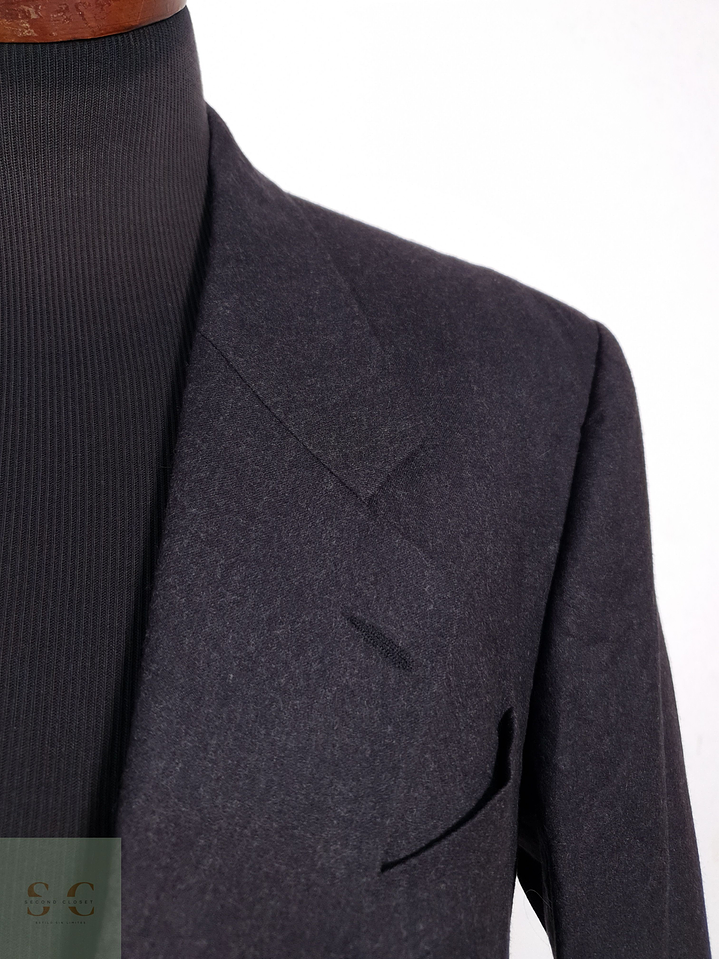 Blazer Vintage 100 lana virgen plomo liso Talla XXL 2