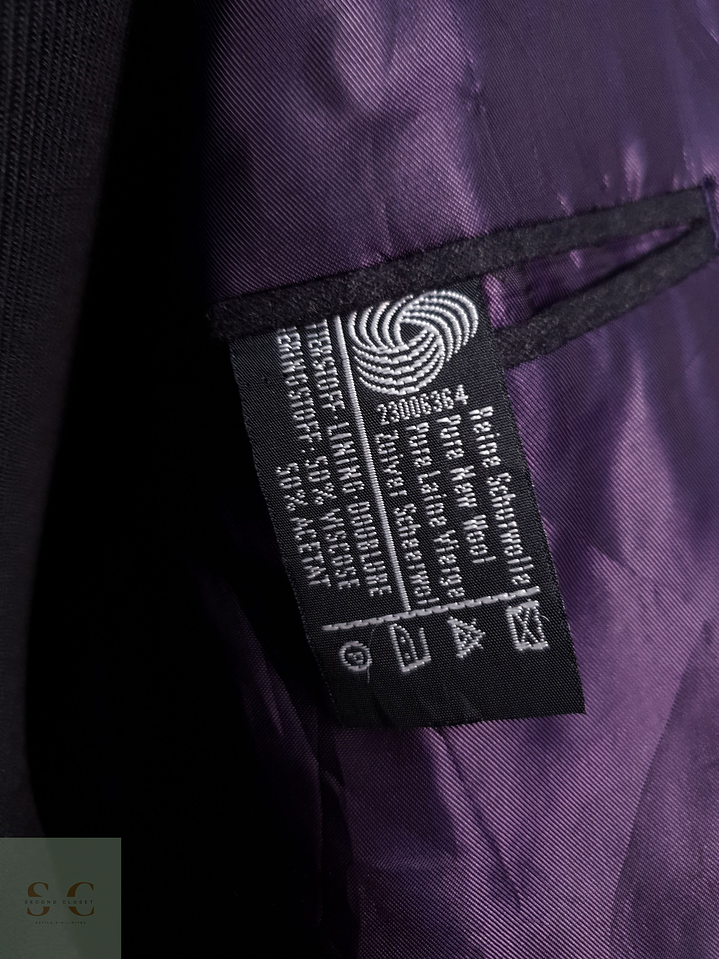 Blazer Vintage 100 lana virgen plomo liso Talla XXL 3