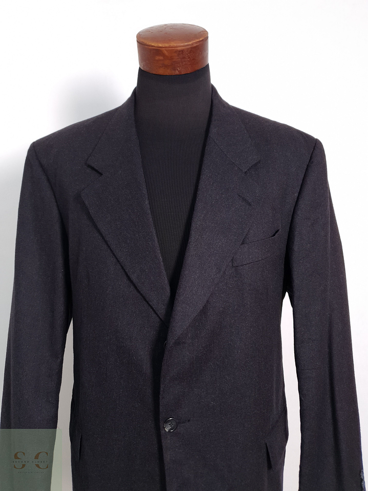 Blazer Vintage 100 lana virgen plomo liso Talla XXL 4