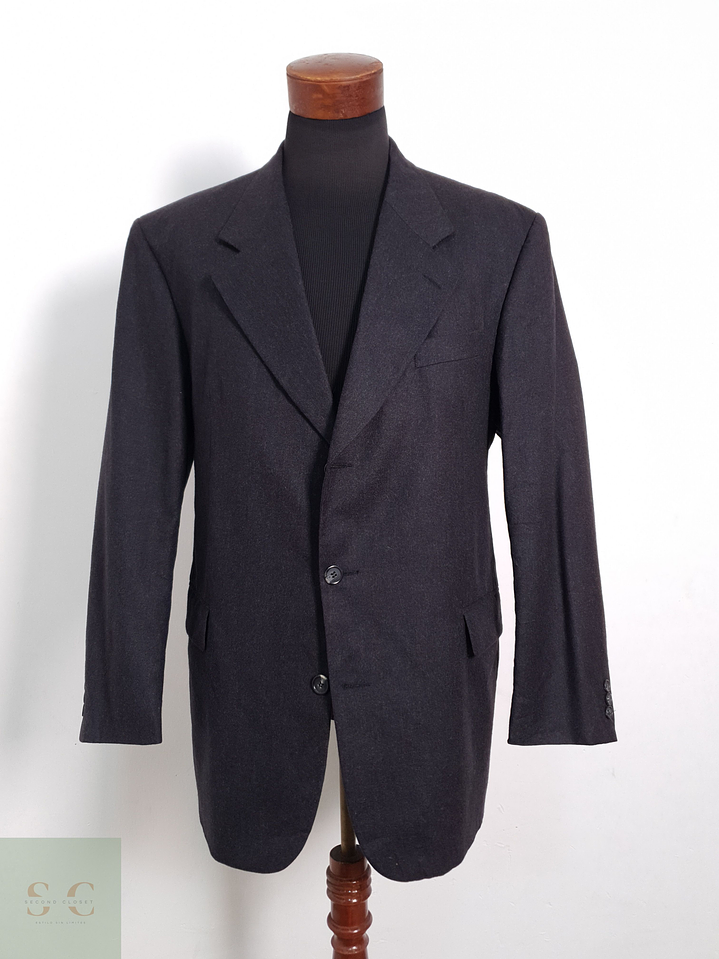 Blazer Vintage 100 lana virgen plomo liso Talla XXL 6