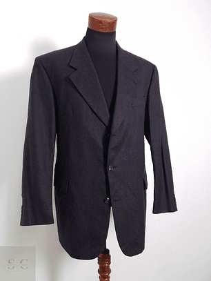 Blazer Vintage 100 lana virgen plomo liso Talla XXL