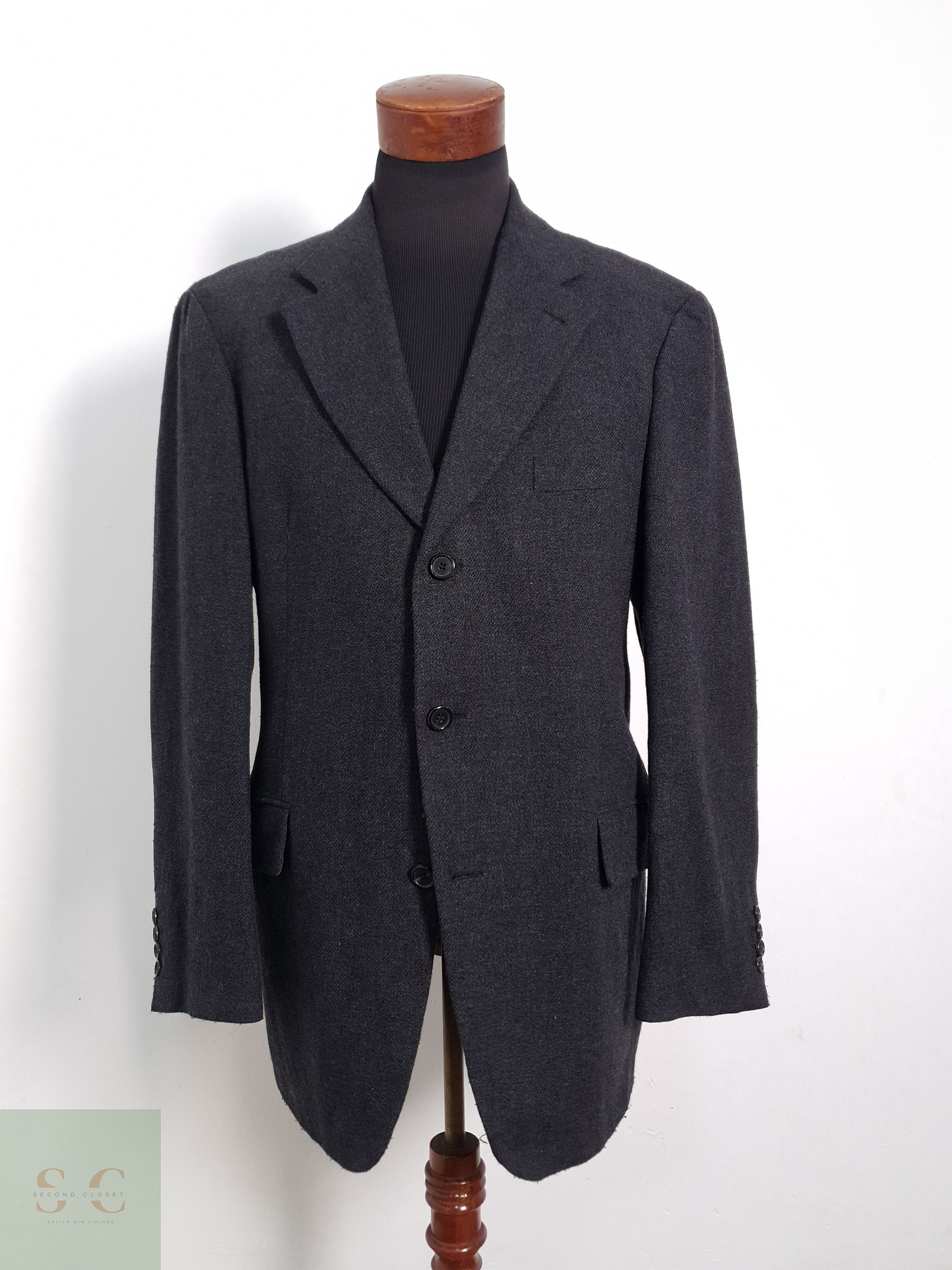 Blazer Hugo Boss 93 lana virgen 7 poliamida plomo liso Talla XXL 1