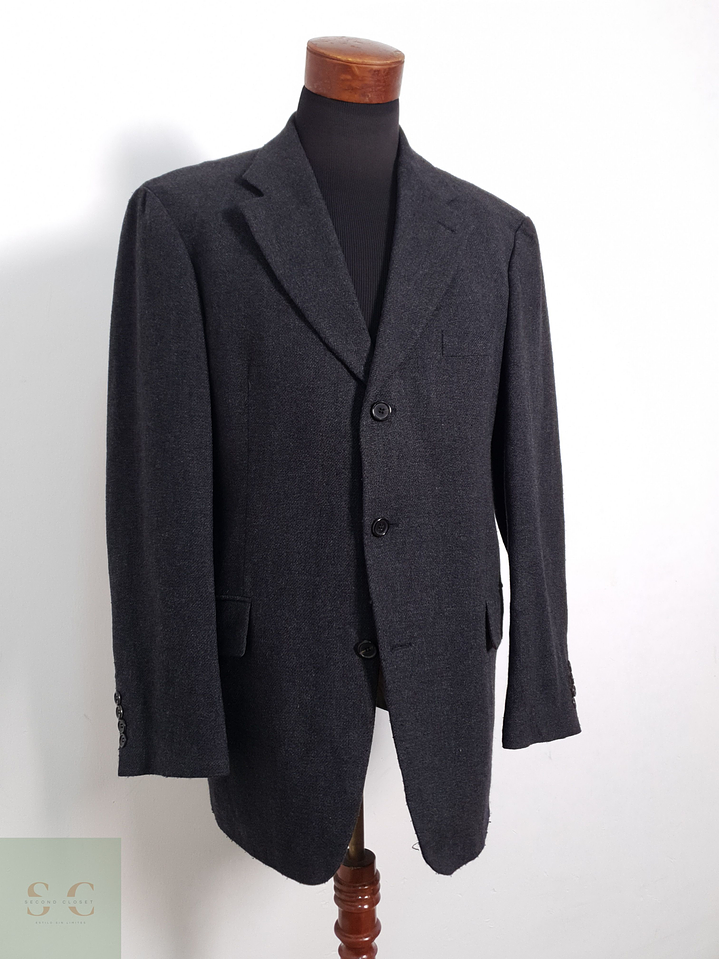 Blazer Hugo Boss 93 lana virgen 7 poliamida plomo liso Talla XXL 5