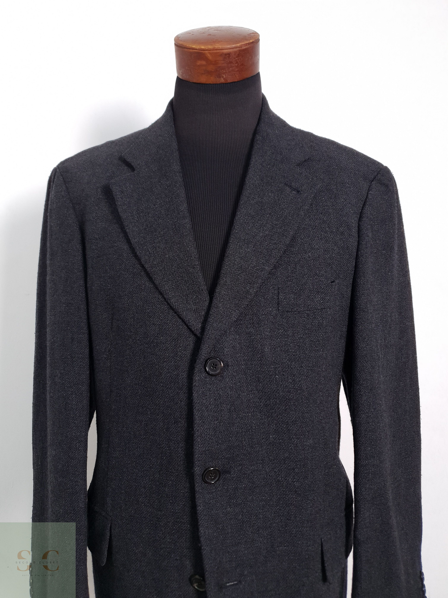 Blazer Hugo Boss 93 lana virgen 7 poliamida plomo liso Talla XXL 6