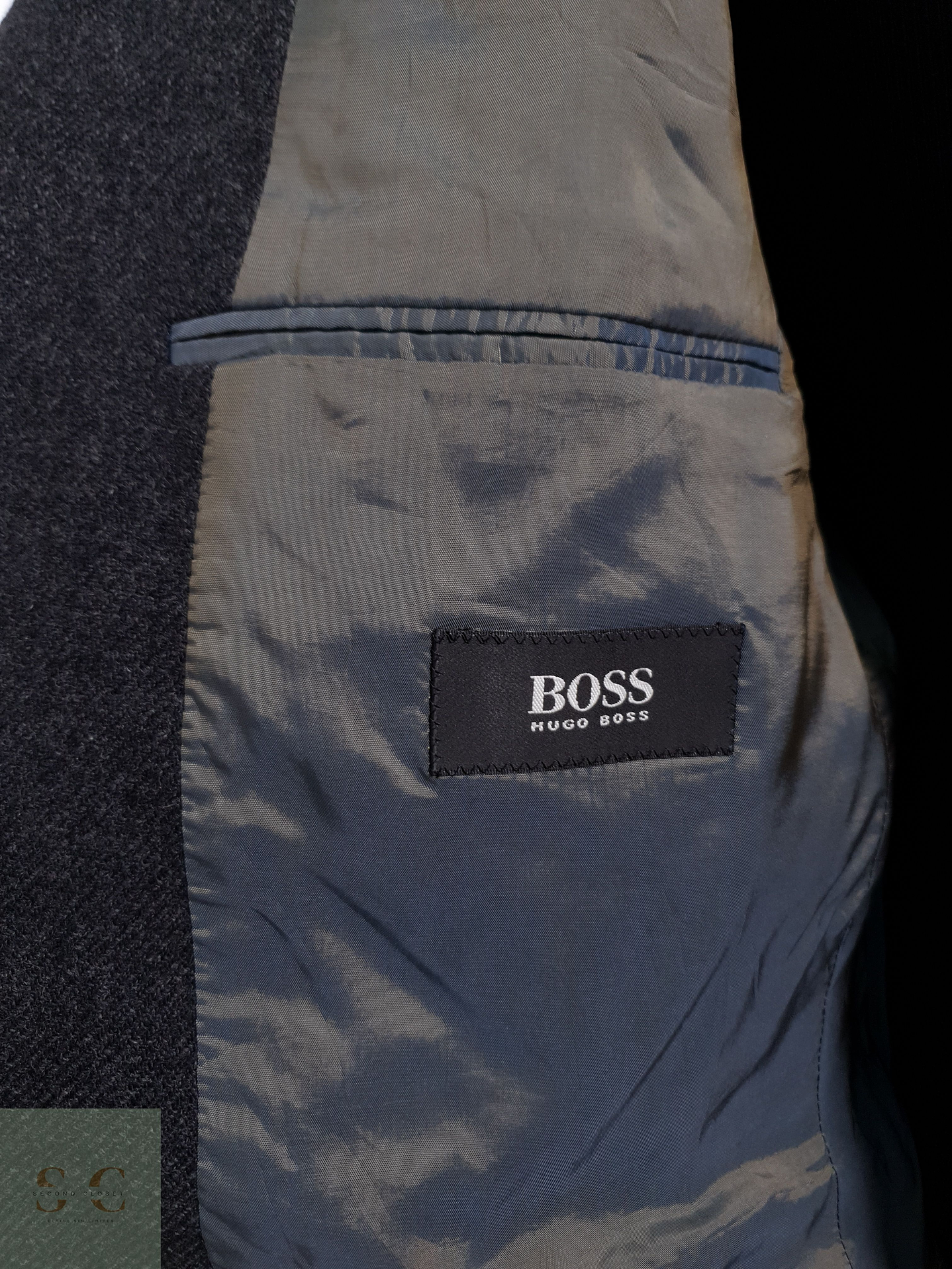 Blazer Hugo Boss 93 lana virgen 7 poliamida plomo liso Talla XXL 9