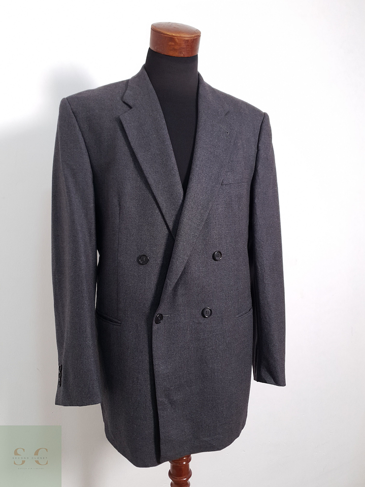 Blazer Dolzer 96 lana virgen 4 elastano gris liso Talla XL 1