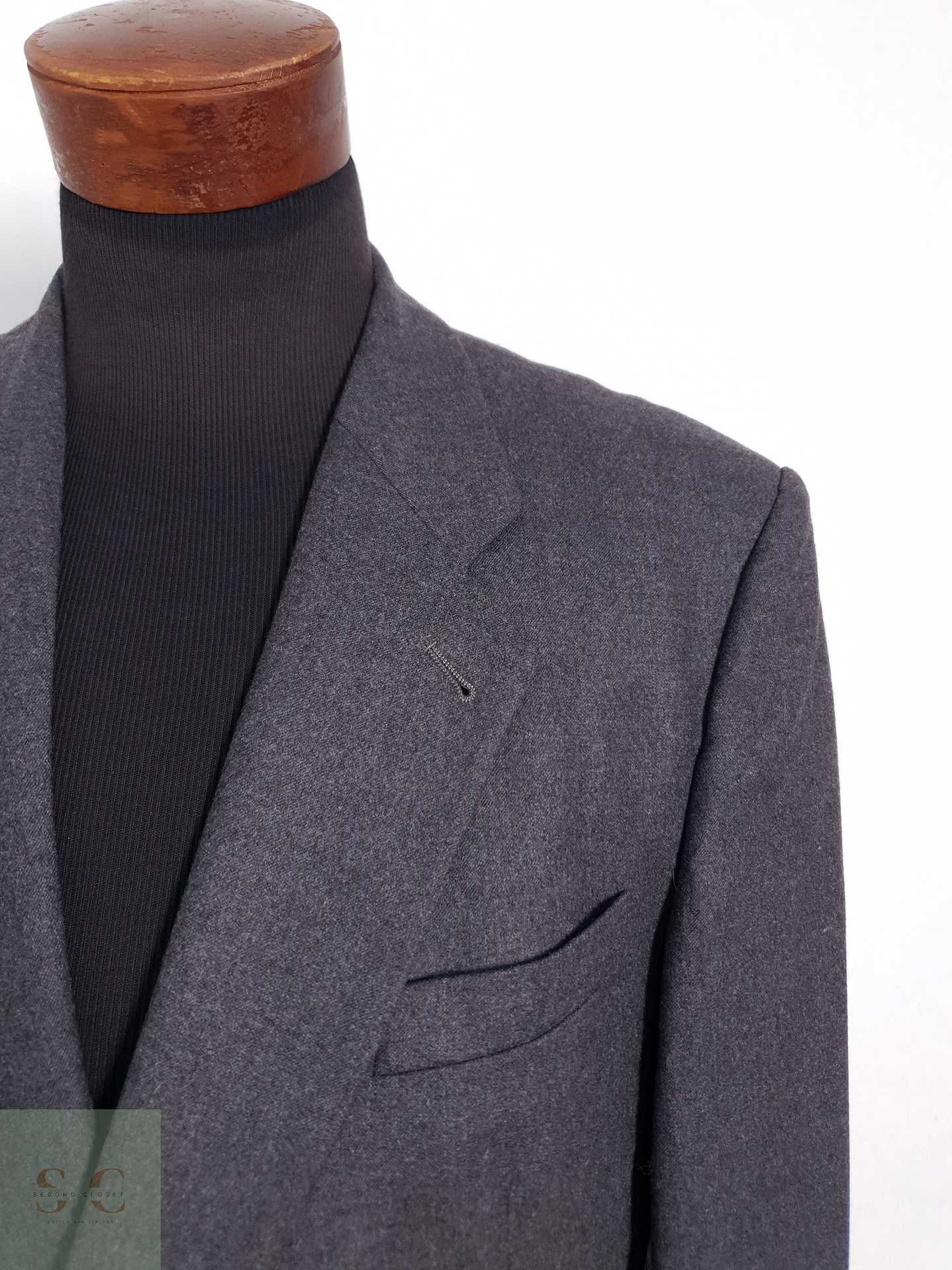 Blazer Dolzer 96 lana virgen 4 elastano gris liso Talla XL 5