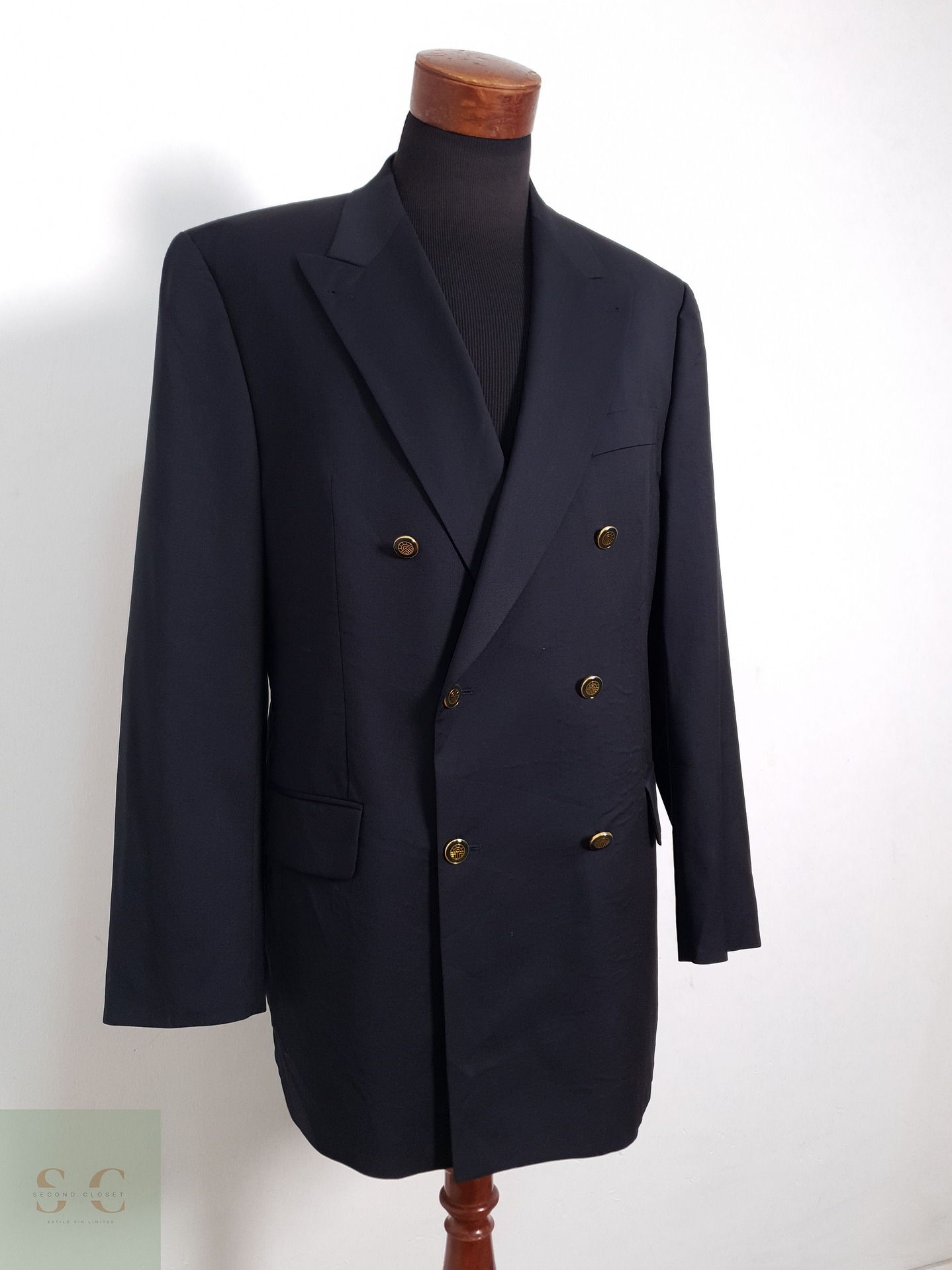 Blazer Feraud 100 lana virgen super100 azul liso Talla XL 3