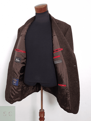 Blazer Odenmark-Haller Yorkshire Tweed by Moon 100 lana virgen café tweed Talla XL