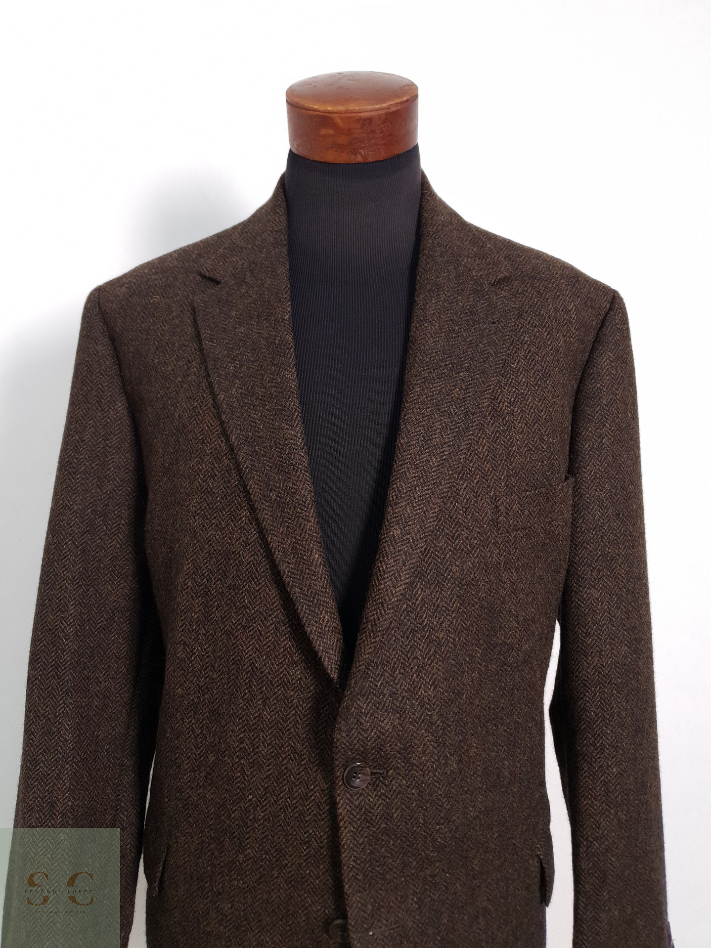 Blazer Odenmark-Haller Yorkshire Tweed by Moon 100 lana virgen café tweed Talla XL 3