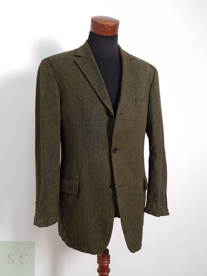 Blazer Uli Knecht 100 lana verde espiga Talla XL 1