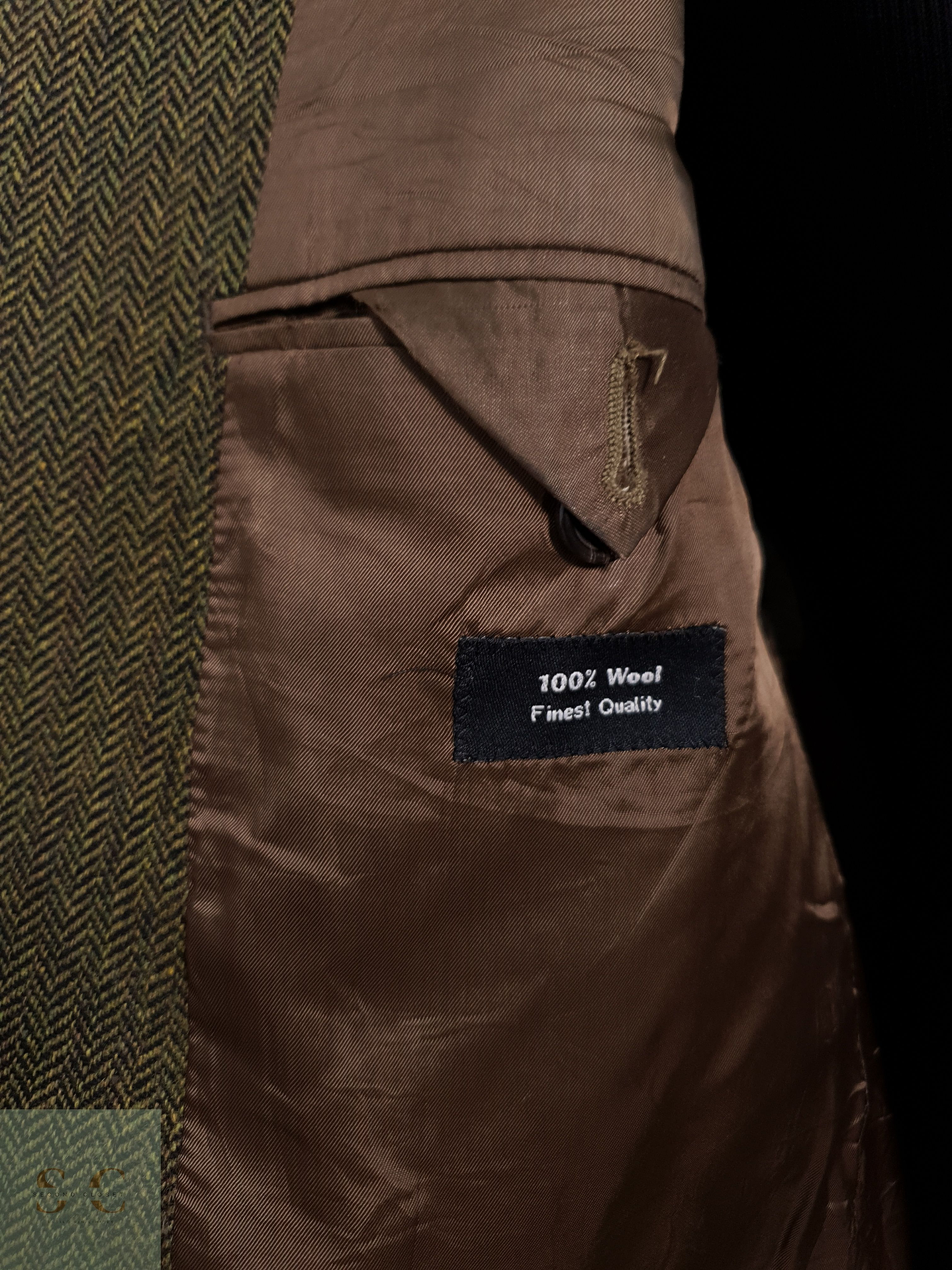 Blazer Uli Knecht 100 lana verde espiga Talla XL 5